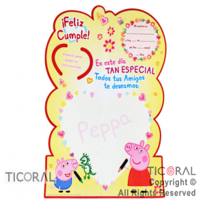 PEPPA PIG AFICHE RECORDATORIO x 1